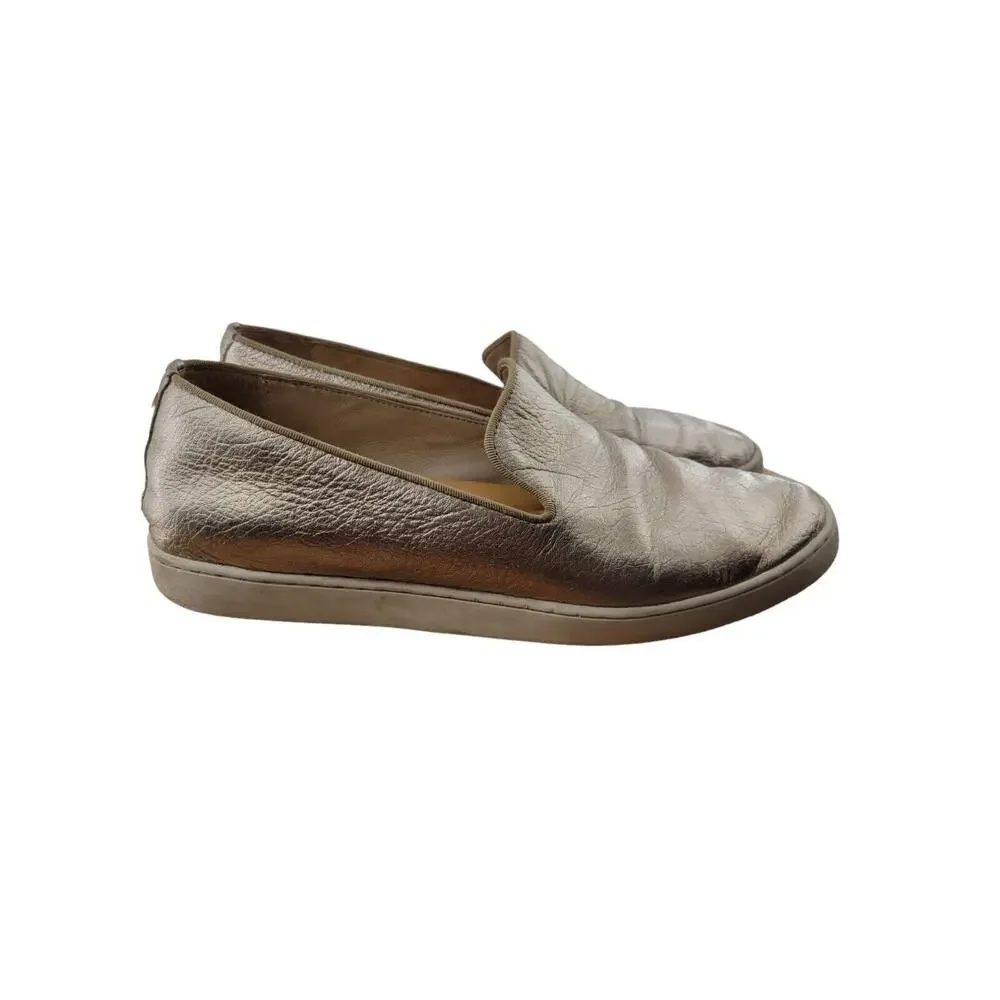 Birdies The Swift In Gold Leather Slip‎ On Sneakers Womens Size 9 Casual Comfort